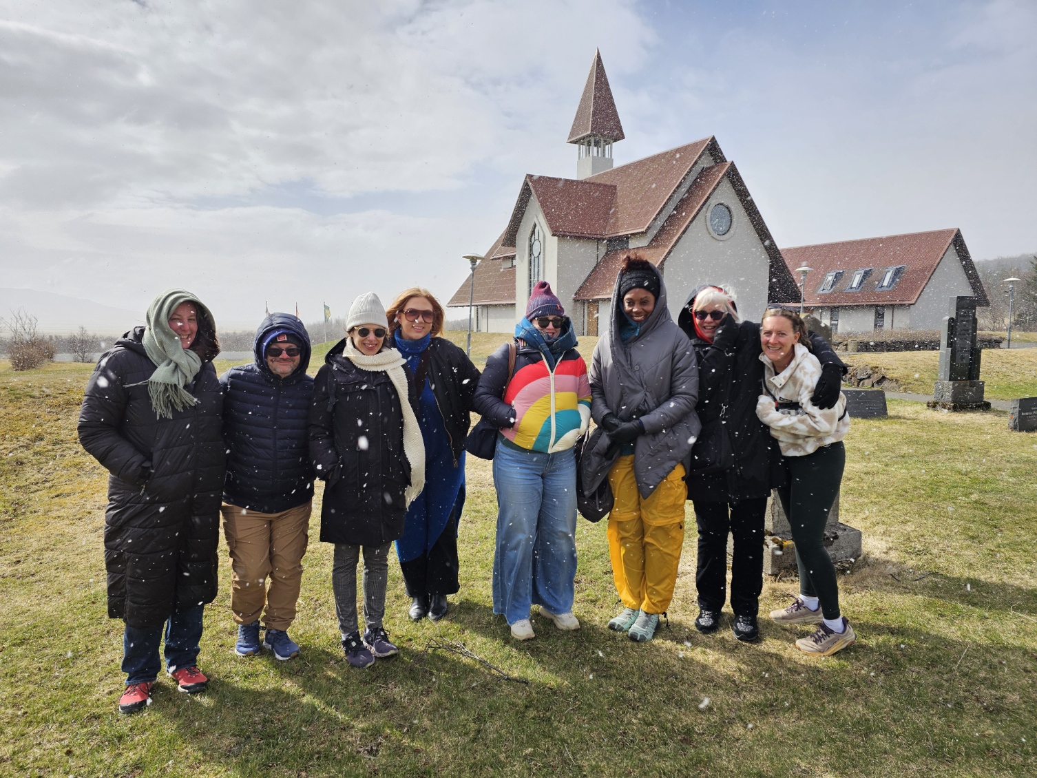 American journalists in Snorrastofa 